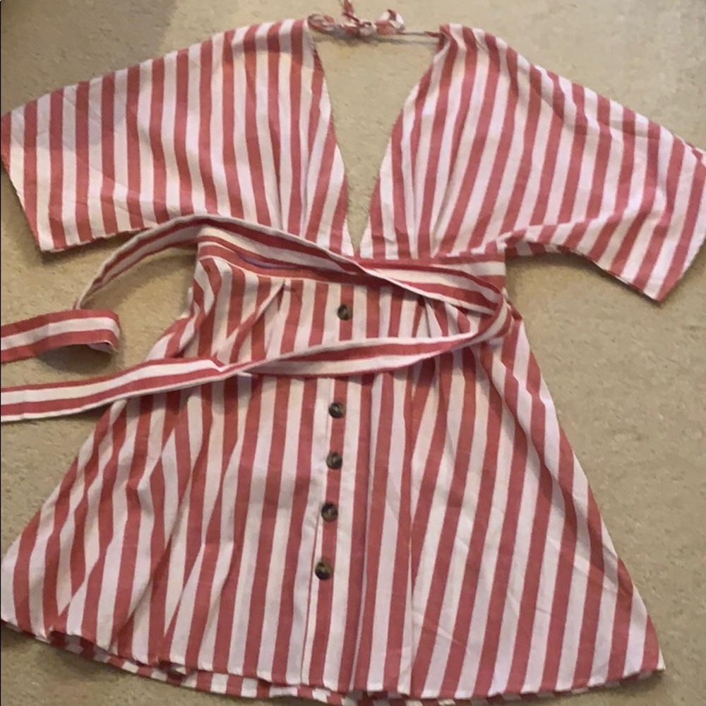 Shein Beachy Striped Pink Dress